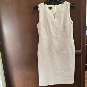 Talbots Sleeveless Split Neck Small Print Shift Dress Size 10
